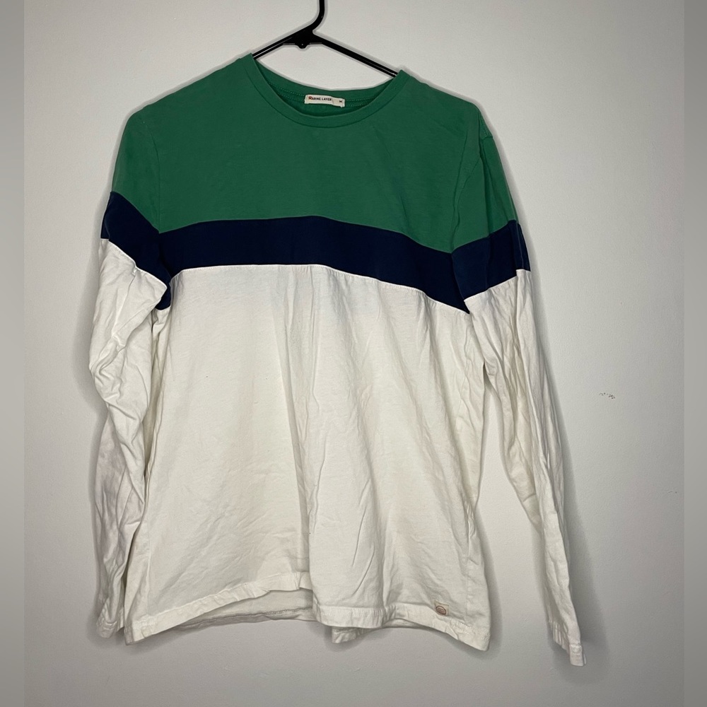 Marine Layer Tri Color Long Sleeve Mens Medium
